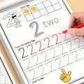 32 Pages, Children's Digital Writing Practice Book, Writing Aids, Improve Writing Skills, Number Recognition from 0-30, Fun Coloring Practice Book, Early Education Pen Control Training Workbook.