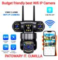V380 pro Three 3 Lens WiFi IP Camera HD 6MP Outdoor Waterproof Full Color Night Vision PTZ CCTV Security camera. 