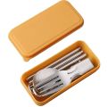 304 Stainless Steel Soldering Spoon Creative Tableware Outdoor Portable Three-Fold Spoon Fork Travel Folding Spoon Camping Gear.