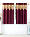 Silk Jhalar Maroon Window/Door Curtain 1 Pcs (Size 4F×6.5F). 