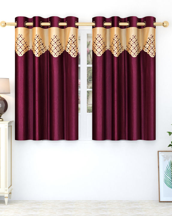 Silk%20Jhalar%20Maroon%20Window/Door%20Curtain%201%20Pcs%20(Size%204F%C3%976.5F)%20-%20Image%203