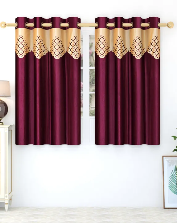 Silk%20Jhalar%20Maroon%20Window/Door%20Curtain%201%20Pcs%20(Size%204F%C3%976.5F)%20-%20Image%203
