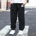 Children Trousers For Boys Girls Cotton Linen Elastic Waist Solid Color Summer Mosquito Pants Kids Clothing Long Pants 100-160cm. 