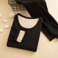 Wool Silk Thermal Underwear Set Double-sided Cashmere Long Johns Plus Cashmere Thick Autumn Winter for Men Women Warm Underwear.