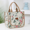 Fashion Handbag Floral Print Lunch Bag Large Capacity Thermal Thickened Thermal Insulation Bag Portable Ice Pack Women. 