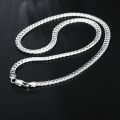 Silver Color  8/16/18/20/22/24 Inch 6mm Side Chain Necklace Bracelet For Woman Men Fashion Charm Wedding Jewelry. 