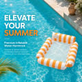 Inflatable Four Tubes Pool Float Durable PVC Floating Bed Comfort Water Raft for Outdoor Water Activities.