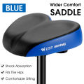 WEST BIKING Comfortable Bicycle Saddle Double Shock Absorption Commuter Cycling Seat High Elastic Widen MTB Road Bike Cushion.