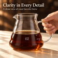 Leeseph Coffee Carafe, 350/600ml Coffee Clear Glass Kettle Sharing Pot with Lids, Pour Over Coffee Espresso Maker Accessories. 