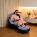 Inflatable Lazy Sofa Chair PVC Flocking Foldable Sofa With Slip-on Lunch Lounge Chair Set. 