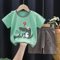 Cartoon Printed Clothing Pure Cotton Home Clothes 2 Piece Suits Toddler Fashion Cute Casual Tracksuits Contrast T-shirt+Shorts. 