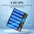 DC UPS 6Pcs 18650 Lithium Battery Welding Free Power Box DIY Kit Optical Cat Router Uninterruptible Power Box 5V 9V12V peak 60W. 