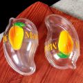 〔CC11〕10Pcs Creative Mango Shape Disposable Dessert Cake Plastic Cup DIY Cake Cream Mousse Packaging Box With Clear Cover. 