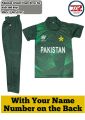 Customized Pakiatan team dress for kids and boys with name number | matrix dress with name number | star player name number jersey | babar 56 rizwan 16 afridi 10 jersey | king babar customized dress for children | pakistan team kit for kids | pakistan new. 