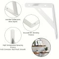 5.91x 3.74 inch 2 Pcs Heavy Duty Shelf Brackets , Floating Shelves White Triangle Shelf Brackets, 90 Degree Angle Wall Mounted. 