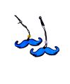 Mooch Moustache Pendant Keychain for Bike and Car Golden Black Stainless Steel Adjustable Chain. 