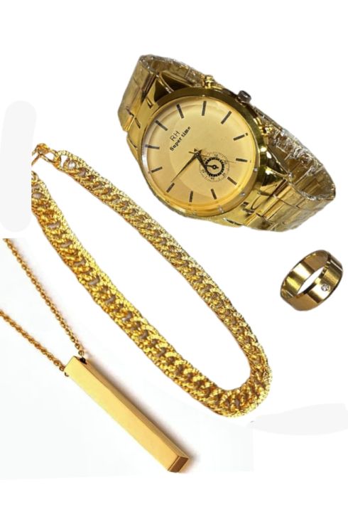 4PCS/MENS%20WEDDING%20WATCH%20DEAL%20TOP%20FASHION%20GOLEN%20HIGH%20QUAILITY%20CASUAL%20WATCH%20+CUBAN%20LOINK%20CHAIN%20BRACLET%20+LOCKET+RING%20FOR%20MEN%20/BOYS%20-%20Image%203