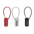 Portable Zinc Alloy 4 Digit Password Lock Wire Rope Anti-theft Backpack Zipper Lock Padlock Luggage Combination Lock Travel.