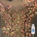 1PC 72/96/144LED Cherry Blossom Tree Lights USB Powered Dimmable LED Artificial Flower Branch Lamp for Bedroom Wedding Party. 