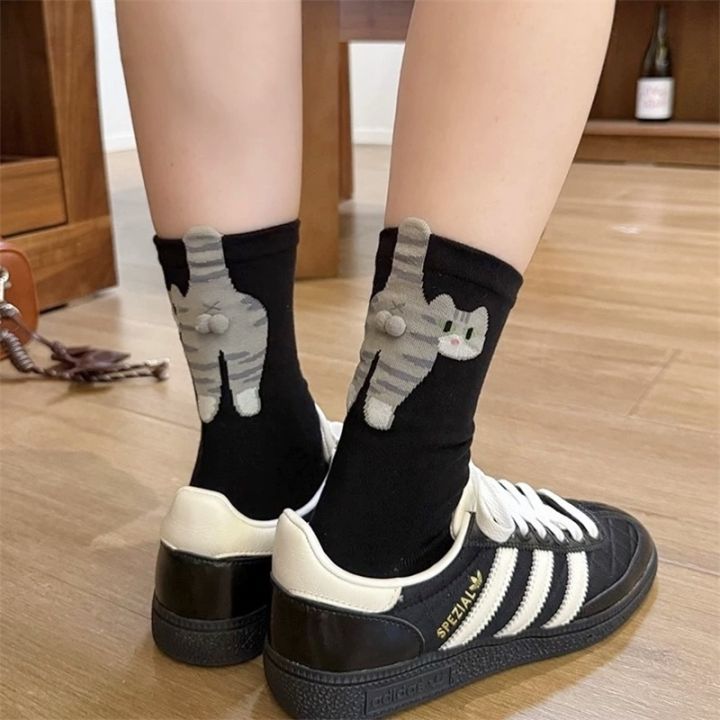 3D%20Cute%20Cat%20Socks%20Black/White%20Funny%20Cat%20Cotton%20Socks%20Breathable%20Soft%20Girl%20Women%20Novelty%20Stocking%20Kawaii%20%20Sock%20Set%20-%20Image%202