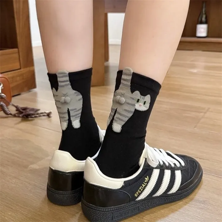 3D%20Cute%20Cat%20Socks%20Black/White%20Funny%20Cat%20Cotton%20Socks%20Breathable%20Soft%20Girl%20Women%20Novelty%20Stocking%20Kawaii%20%20Sock%20Set%20-%20Image%202