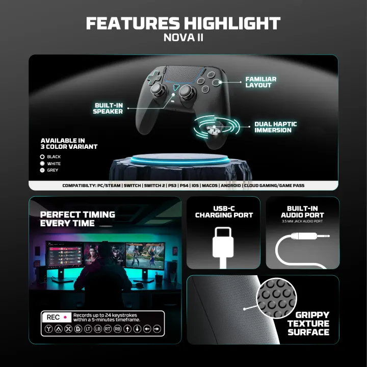 FANTECH%20NOVA%20II%20WGP16%20Wireless%20Gamepad%20Gyro%20Sensor%20Hall%20Joystick%20and%20Effect%20Trigger%20for%20PS4%20NS2%20Wired%20Controller%20Gamer%20-%20Image%203