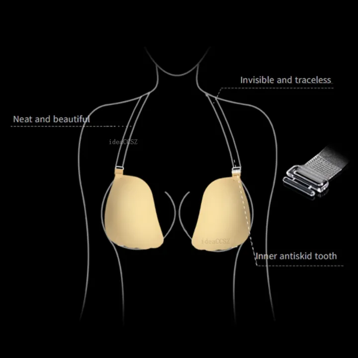 Backless%20Strapless%20Sticky%20Bra%20Invisible%20Wedding%20Underwear%20Push%20up%20Plunge%20Lingerie%20Women's%20Reusable%20Silicone%20Nipple%20Bra%20E%20Cup%20-%20Image%202