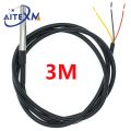 DS18B20 Temperature Sensor Stainless Steel Package 1M / 2M / 3M Waterproof 18B20 Cable Temperature Probe For Arduino. 