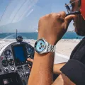 Jaragar Mens Automatic Mechanical Watch Fashion Tourbillon Blue Dial Date Display Stainless Steel Strap Military Sport Watches. 