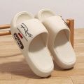 Unisex Couple Style Spring and Summer Eva Soft Thick-Soled Ultra-Comfortable Letter-Printed Indoor Bathroom Outdoor Vacation Casual Versatile Slide Slippers.