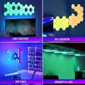 RGB Intelligent Hexagonal Wall Lamp Color-changing Ambient Night Light DYI Shape Music Rhythm APP Control For Game Room Bedroom. 