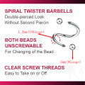 Women's Spiral Earrings Piercing Jewelry Multi-Use Body Jewelry - Lips Nose Septum Tragus Rook Labret Cartilage Hoop Rings . 