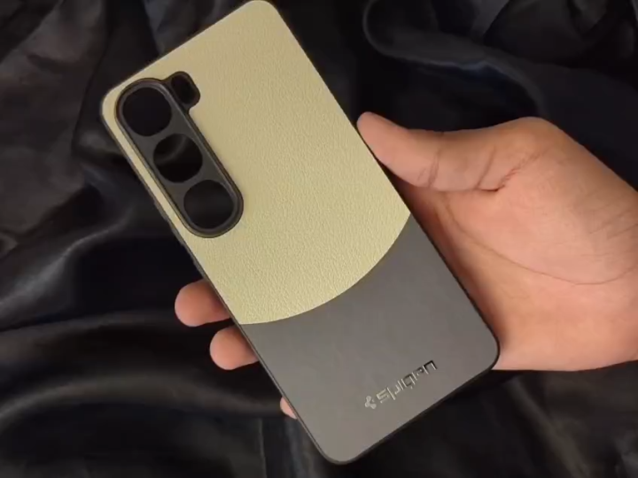 Original Spigen Xiaomi Redmi Note 14 Pro 4G Case Premium Leather Texture Hard Back Soft Sides Protection Cover - Stylish Design