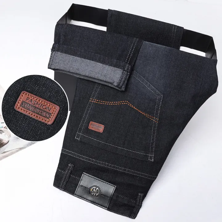 2025%20New%20Fashion%20Men's%20Casual%20Black%20Blue%20Cotton%20Jeans%20Classic%20Style%20Male%20Denim%20Trousers%20Stretch%20Slim%20Fit%20Pants%20Plus%20Size%2028-40%20-%20Image%204