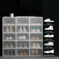 6 Pack Transparent shoe box shoes organizers thickened foldable Dustproof storage box Stackable combined shoe cabinet Sale. 