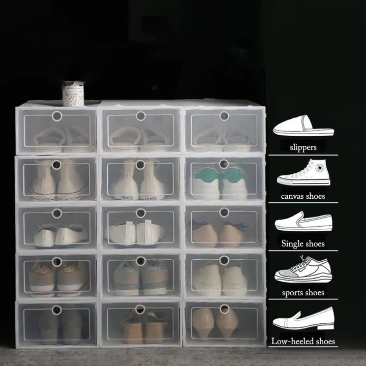 6%20Pack%20Transparent%20shoe%20box%20shoes%20organizers%20thickened%20foldable%20Dustproof%20storage%20box%20Stackable%20combined%20shoe%20cabinet%20Sale%20-%20Image%202