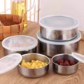 Stainless steel guest pot with plastic lid, set of 5 leaves, stainless steel pot. 