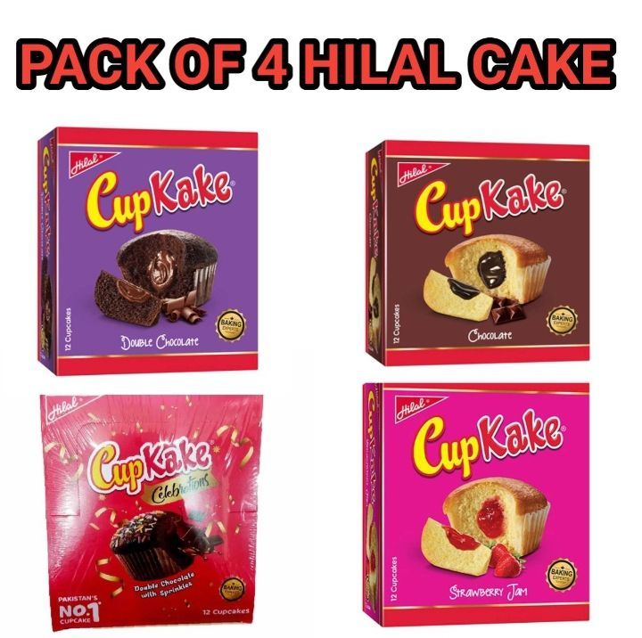 Pack of 4 flavors hilal cupcakes