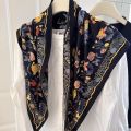 Fashion Multi-functional Floral Triangle Scarf Matching Pants Silk Satin Women's Necktie Decorative Headscarf Summer.