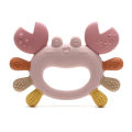 Crab-Shaped Baby Teether Food-Grade Silicone Teething Toy BPA-Free Chillable Infant Teether for Sore Gums 0-24 Months.