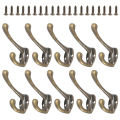 10/20Pcs Coat Hooks Bathroom Wall Mounted Dual Coat Rack Bronze Vintage Clothes Hanger Towel Kitchen Key Hook.