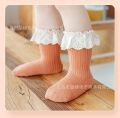 2/1 Pairs Girl Socks Ruffle Baby Spring Summer Children's Princess Socks Lace Cotton Medium Tube Autumn Girl Socks Baby. 