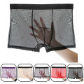 Mens Underwear Mens Ultra-thin Transparent Boxershorts Male Mesh Slips Homme Panties Boxer Shorts Comfortable Men's Underpants. 