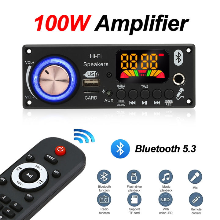 Bluetooth%205.3%20DIY%20200W%20Amplifier%20MP3%20Decoder%20Board%2012V%20Microphone%20FM%20Radio%20TF%20USB%20Car%20Audio%20Music%20Player%20Speaker%20Volume%20Control%20-%20Image%206