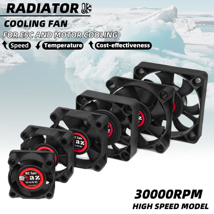 RC High Speed Fan 25-50mm Motor ESC Waterproof 10000-30000RPM 5V-12V DC for 550 Brushed Brushless Motor Cooling Fan Heat Sink