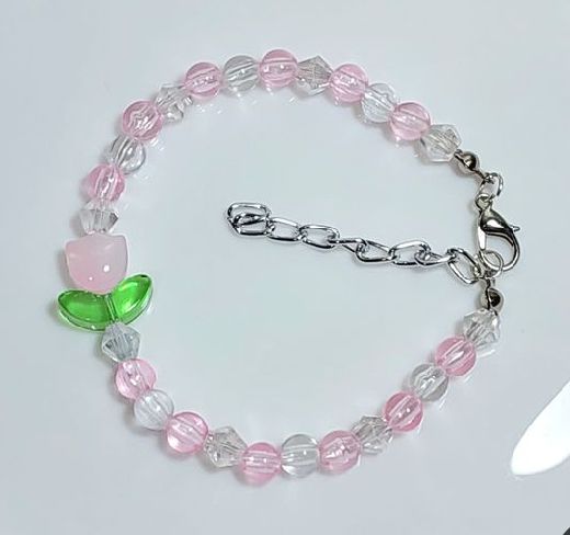 new%20elegant%20bracelet%20with%20Pink%20tulip%20flower%20Charm,%20trendy%20latest%20Crystal%20pearl%20beaded%20Bracelet%20Handmade,%20Elegant%20Pink%20Crystal%20latest%20cute%20charm%20Jewelry,%20Handcrafted%20stylish%20Crystal%20Bracelet,%20Pink%20beautiful%20Bracelet,%20affordable%20pink%20lover%20Fashion%20Bracelet%20-%20Image%202