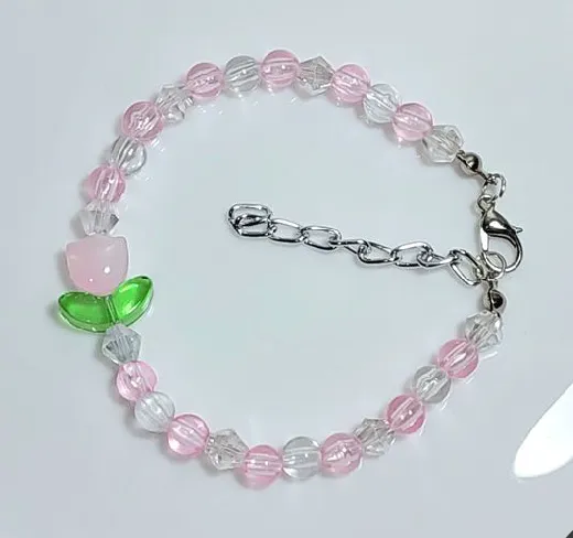 new%20elegant%20bracelet%20with%20Pink%20tulip%20flower%20Charm,%20trendy%20latest%20Crystal%20pearl%20beaded%20Bracelet%20Handmade,%20Elegant%20Pink%20Crystal%20latest%20cute%20charm%20Jewelry,%20Handcrafted%20stylish%20Crystal%20Bracelet,%20Pink%20beautiful%20Bracelet,%20affordable%20pink%20lover%20Fashion%20Bracelet%20-%20Image%202