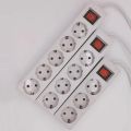 EU KR Power Strip Socket 2000W 13A 3 4 5 Outlets with Master White Electrical Office Sockets with 150cm 200cm Extension Cable. 