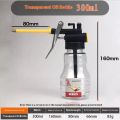 Transparent Clear Oil Can Oil Pump Can High Pressure Oiler Grease  250ML Hand Tools Lubricator. 