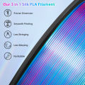 Dual Color PLA 3D Printer Filament 1.75mm 250g Spool, High Precision Printing Material for Most FDM 3D Printers. 